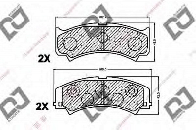 DJ PARTS bp1425 -  Комплект тормозных колодок, дисковый тормоз